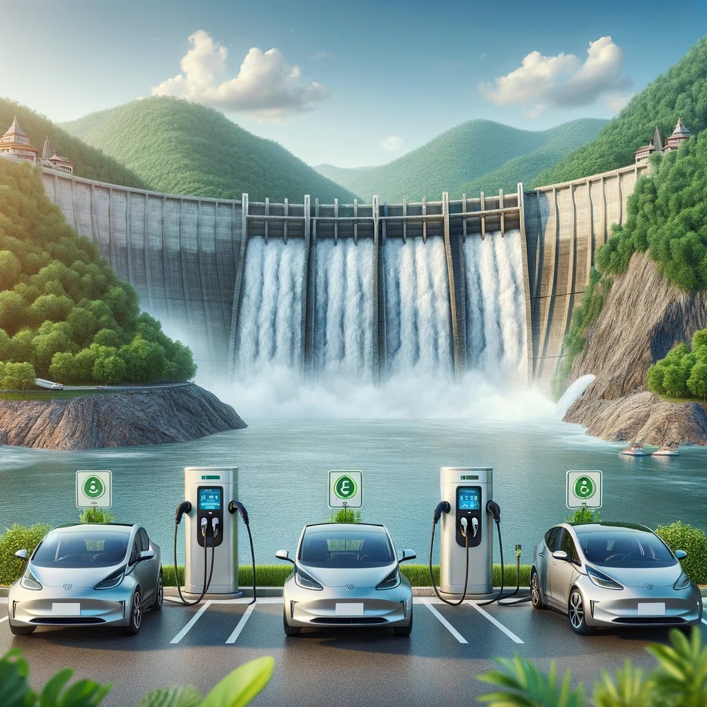 Hydro power vehicle charging