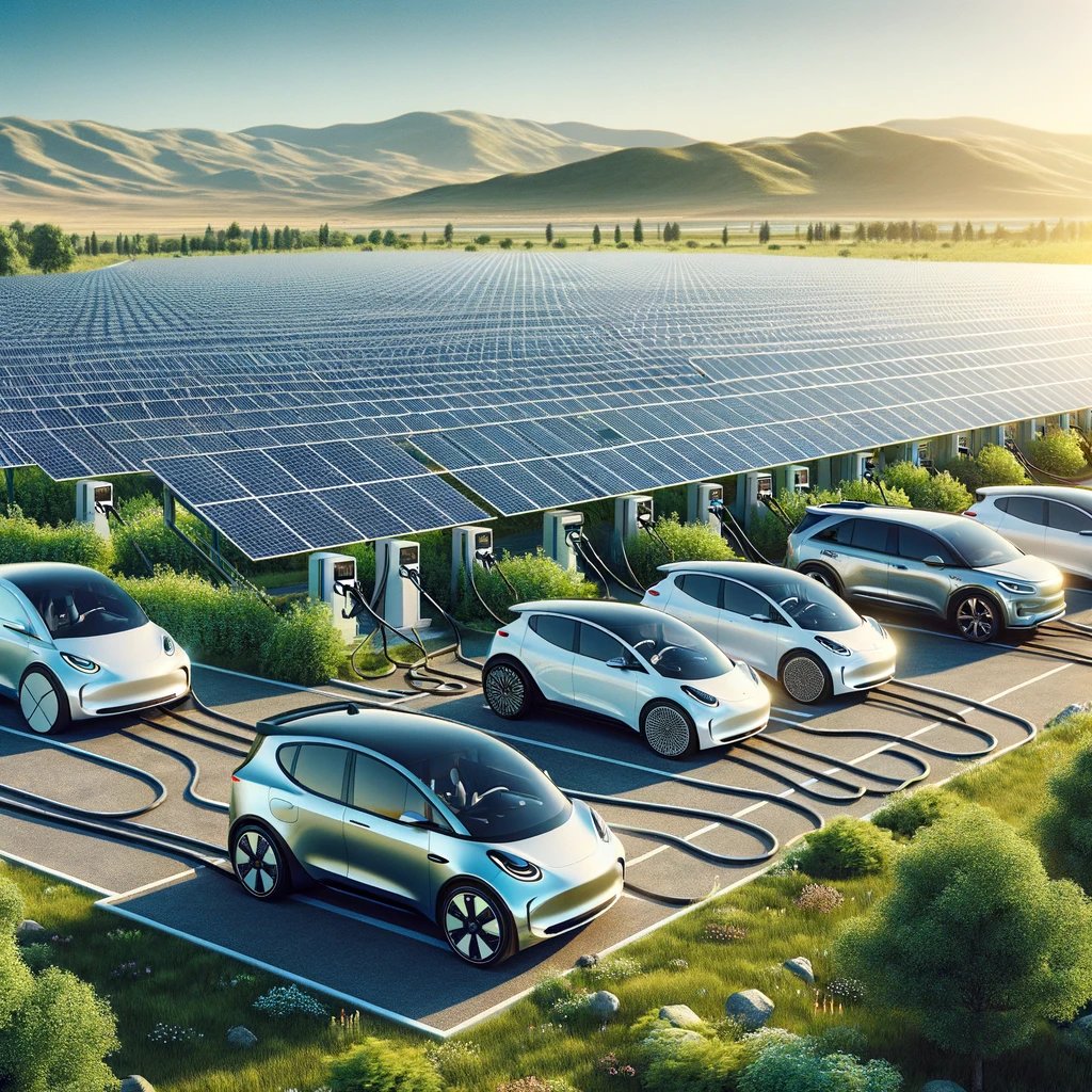 Solar field electric vehicle charging